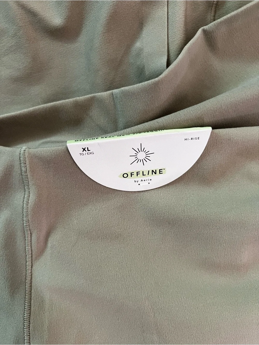 aerie High-Rise Leggings in Sage Green with Side Pockets